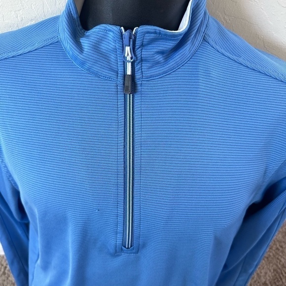 Men’s Pre Own As Is Pebble Beach Quarter Zip Blue Size M Dry Luxe - Picture 3 of 4
